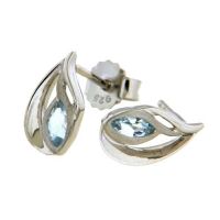 Ohrstecker Silber 925 rhodiniert Blautopas