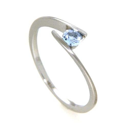 Ring Weißgold 333 echt Blautopas Weite 54