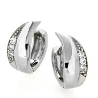 Scharniercreolen Silber 925 rhodiniert Zirkonia