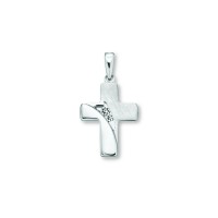 Anhänger Kreuz Zirkonia 925 Silber rhodiniert