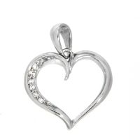 Herzanhänger Silber 925 rhodiniert Zirkonia 