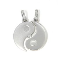 Partneranhänger Silber 925 rhodiniert Yin & Yang 