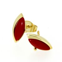 Ohrstecker Gold 375 rekonstruierte Koralle 