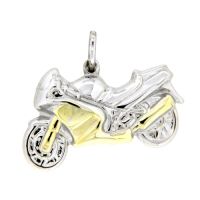 Anhänger Silber 925 rhodiniert Motorrad 