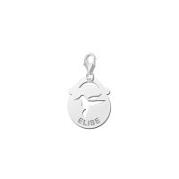 Names4ever Charm Silber 925 rund Vogel mit Namen ZNDB019