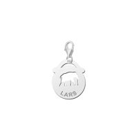 Names4ever Charm Silber 925 rund Elefant mit Namen ZNDB017