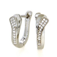 Scharniercreolen Silber 925 rhodiniert Zirkonia