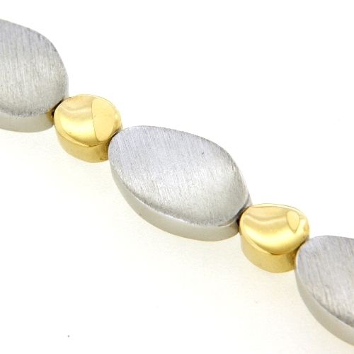 Armband Silber 925 rhodiniert &amp; gelb vergoldet 19 cm