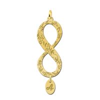 Names4ever Infinity Anhänger Gold 585 mit Initial und Gravur
