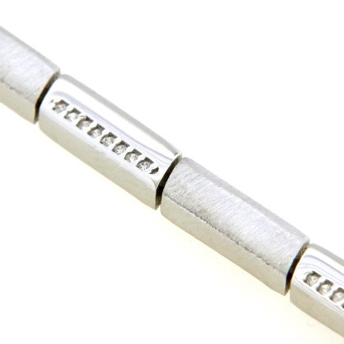 Kette Silber 925 rhodiniert 50 cm Zirkonia