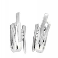 Scharniercreolen Silber 925 rhodiniert Zirkonia