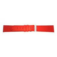 Uhrarmband Leder 18mm rot Edelstahlschließe