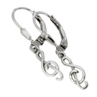 Ohrpendel Silber 925 rhodiniert Notenschlüssel