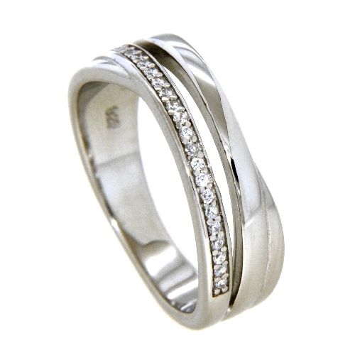 Ring Silber 925 rhodiniert Weite 56 Zirkonia