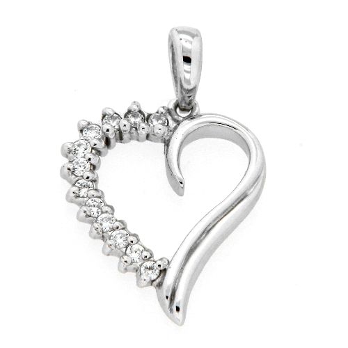 Herzanhänger Silber 925 rhodiniert Zirkonia