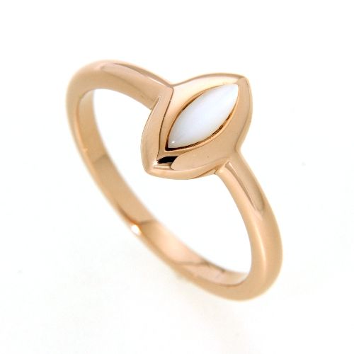 Ring Silber 925 rosé vergoldet Perlmutt Weite 58