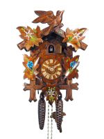 August Schwer Kuckucksuhr 1T 5-Laub 1-Vogel 29 cm 1.0070.15.C