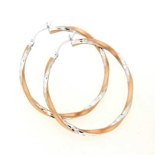 Creolen Silber 925 rhodiniert &amp; rosé vergoldet