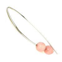 Ohrpendel Silber 925 rhod. (Ohrhaken) Rosenquarz