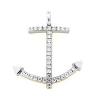 Anhänger Silber 925 rhodiniert Anker 