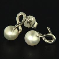 Ohrstecker Silber 925 rhodiniert Süßwasserperle