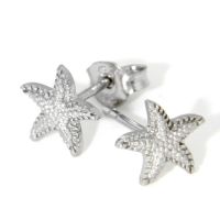 Ohrstecker Silber 925 rhodiniert Seestern 