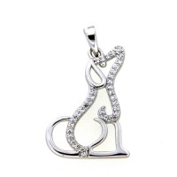 Anhänger Silber 925 rhodiniert Hund 