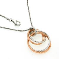 Kette mit Anhänger Silber 925 rhodiniert & rosé vergoldet