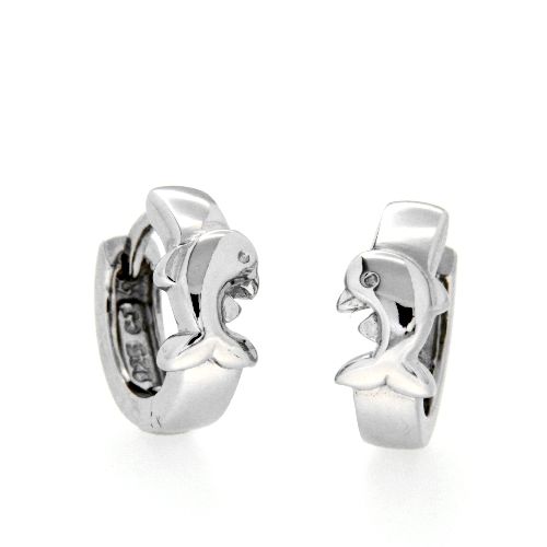 Scharniercreolen Silber 925 rhodiniert Delfin