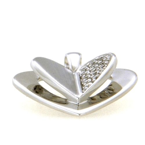 Herzanhänger Weißgold 333 Zirkonia