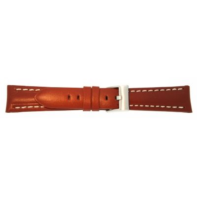 Uhrarmband Leder 22mm rotbraun Edelstahlschließe