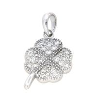 Anhänger Silber 925 rhodiniert Kleeblatt 