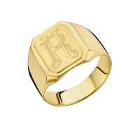 Names4ever Siegelring Gold 585 Herren achteckig mit graviertem Monogramm GZR7045