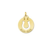 Names4ever Anhänger Gold 585 Pferdeschmuck mit Hufeisen und Gravur