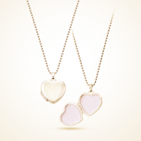 Beka&Bell Kette Herz Medaillon 90 cm vergoldet mit Gravur