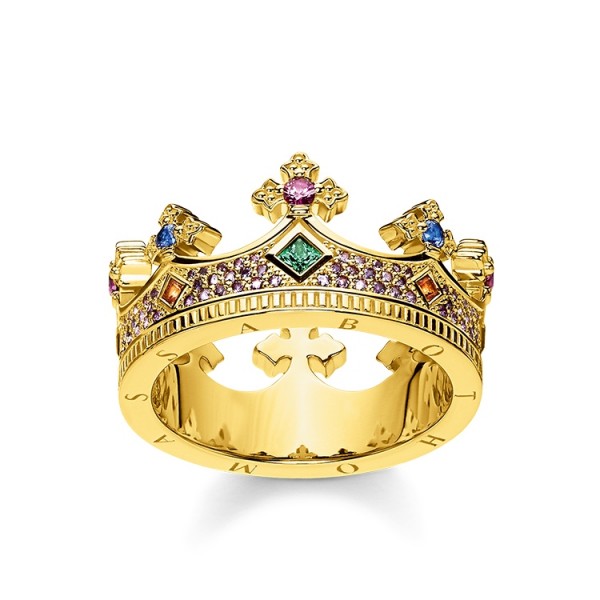 Thomas Sabo Ring Krone vergoldet Größe 60 TR2265-973-7-60