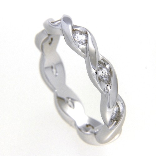 Ring Silber 925 rhodiniert Zirkonia Weite 54