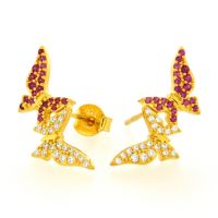 Ohrstecker Silber 925 vergoldet Schmetterlinge 