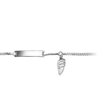 Identitäts-Armband Panzer mit Flügel 2,1 mm 925 Silber weiß 16 cm
