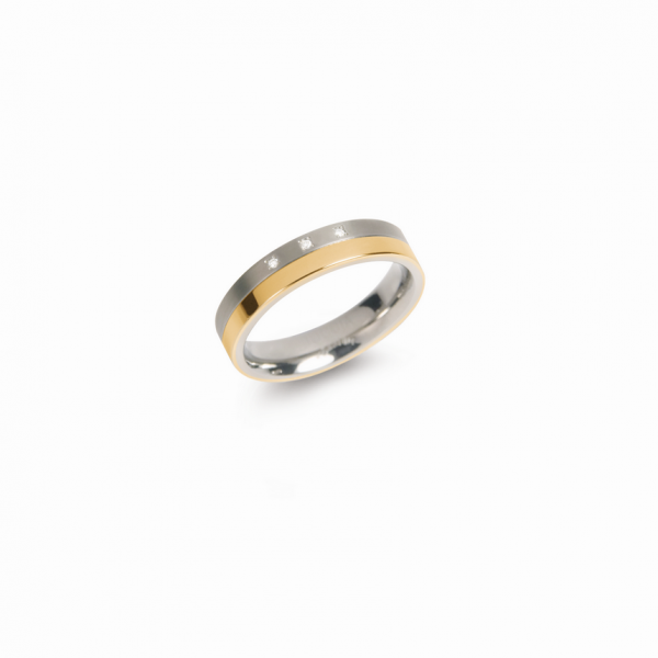 Boccia Titanium Ring bicolor Brillant 0129-0458 Größe 58