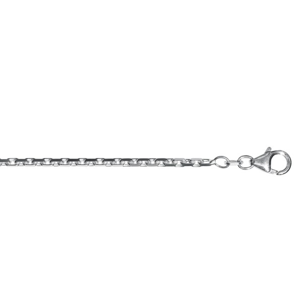 Ankerkette diamantiert 2 mm 925 Silber rhodiniert 42 cm
