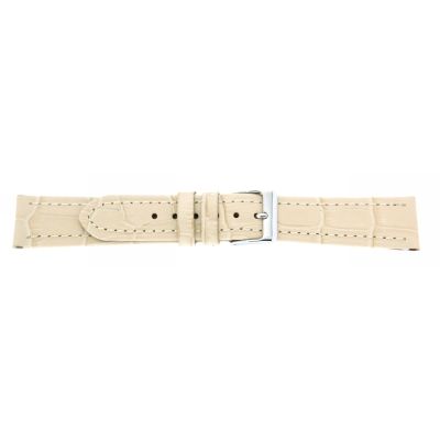 Uhrarmband Leder 22mm beige Edelstahlschließe