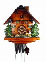 August Schwer Kuckucksuhr 1T Biertrinker Alphornbläser 29 cm 3.0413.09.C