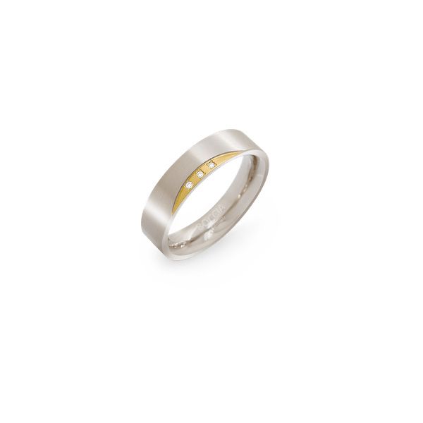 Boccia Titanium Ring bicolor Brillant 0138-0468 Größe 68