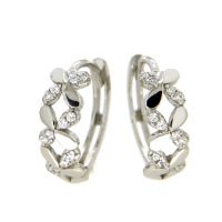 Scharniercreolen Weißgold 333 Zirkonia