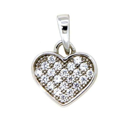 Herzanhänger Silber 925 rhodiniert Zirkonia