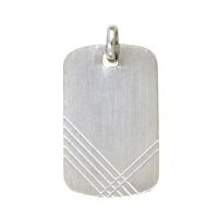 Gravurplatte Silber 925 rhodiniert 18mm x 30mm