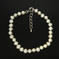 Süßwasser-Perlenarmband (6,5 mm) 19+3 cm Silber 925 rhodiniert 