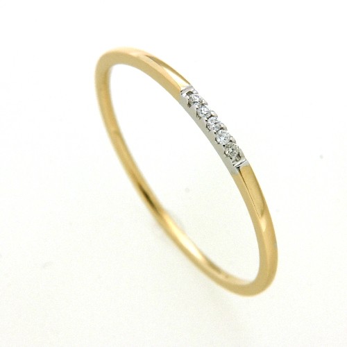 Ring Gold 585 bicolor Brillant 0,03 ct. w/si Weite 56