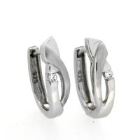 Scharniercreolen Silber 925 rhodiniert Zirkonia